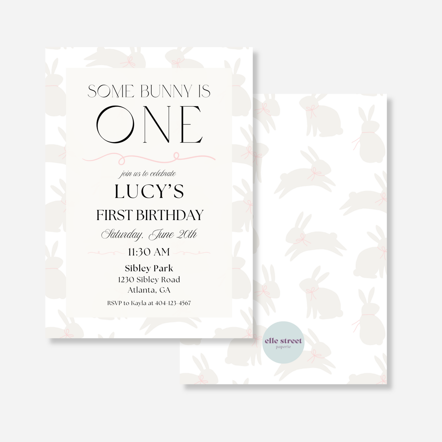 Some Bunny is One Birthday Invitation