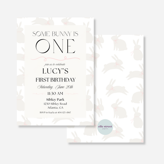 Some Bunny is One Birthday Invitation