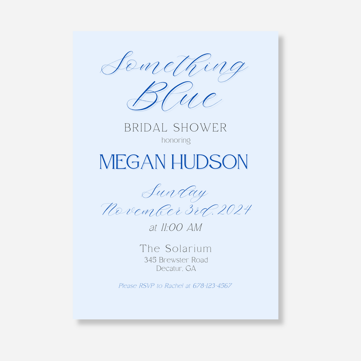 Something Blue Bridal Shower Invitation