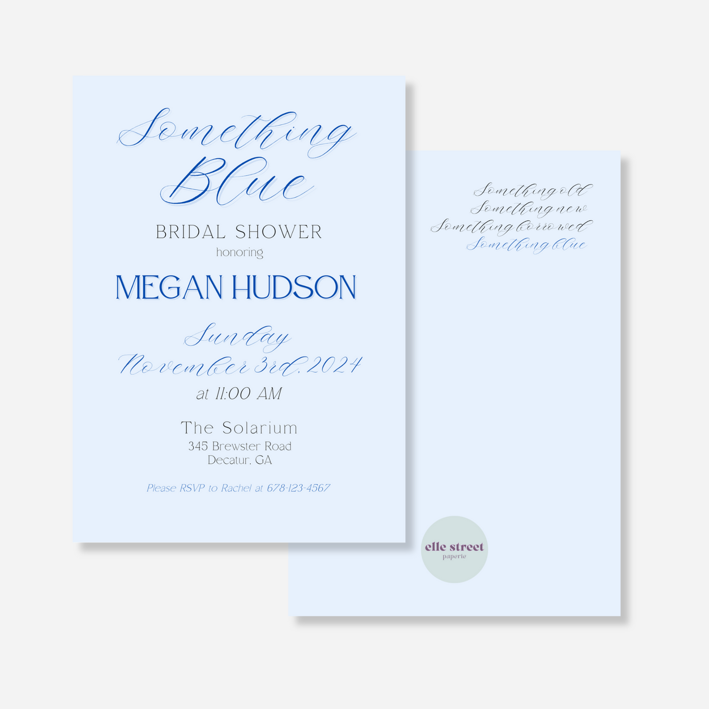 Something Blue Bridal Shower Invitation