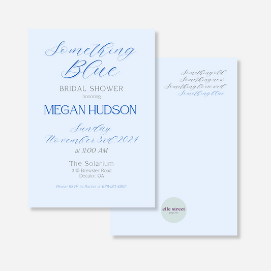 Something Blue Bridal Shower Invitation