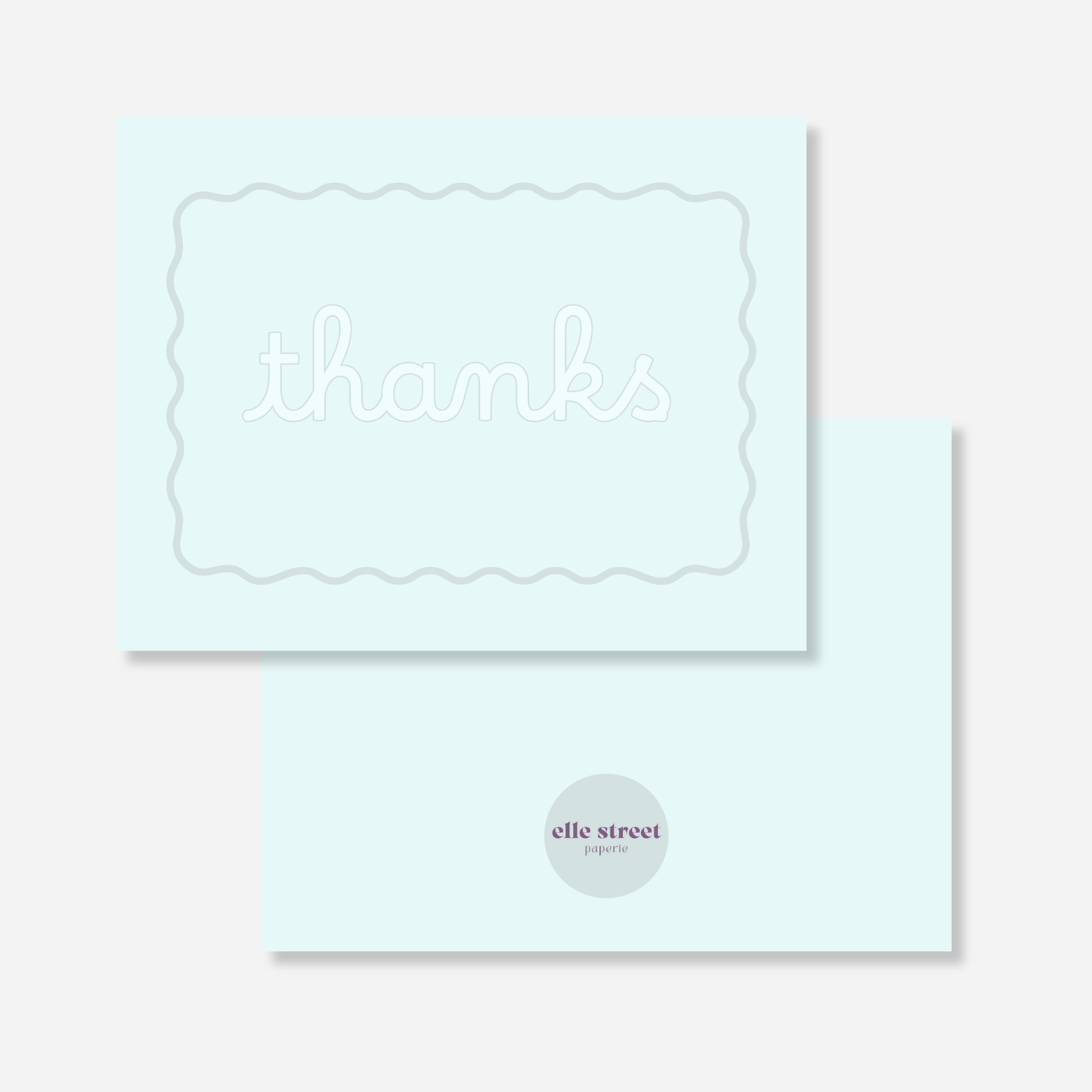 Teal Squiggle Blank Note Card