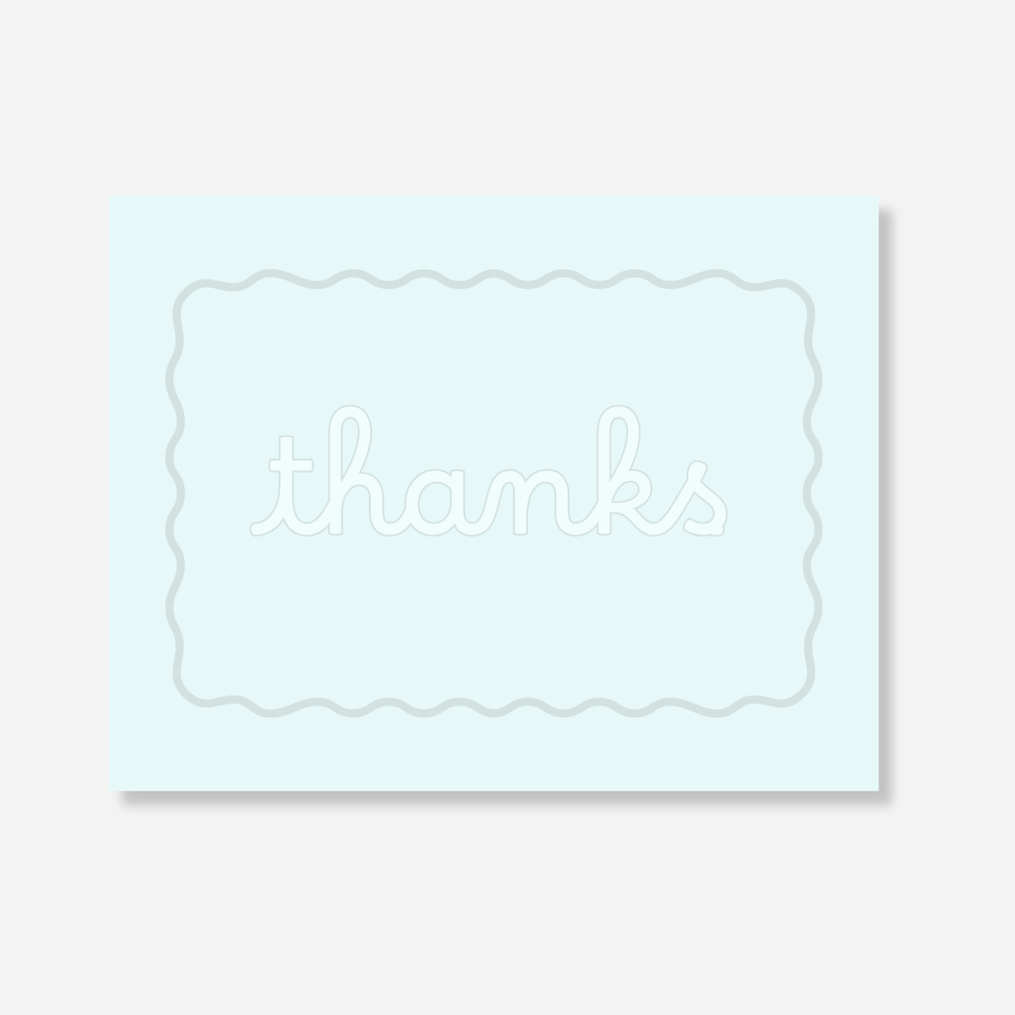 Teal Squiggle Blank Note Card