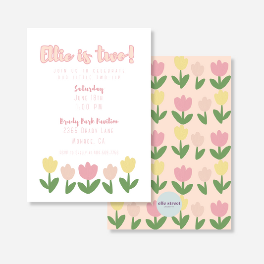 Tulip Birthday Invitation