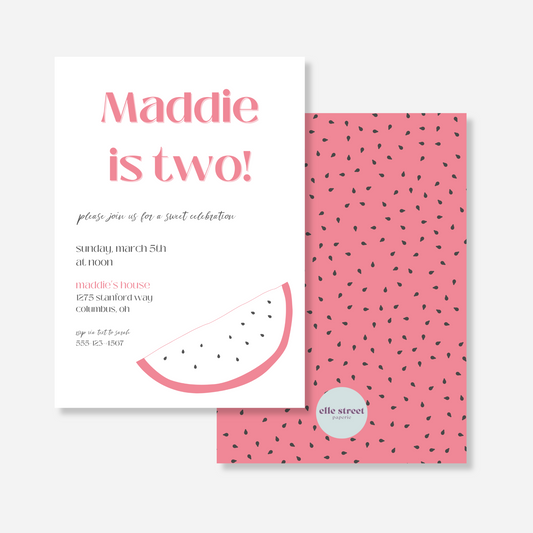 Watermelon Sweet Celebration Birthday Invitation