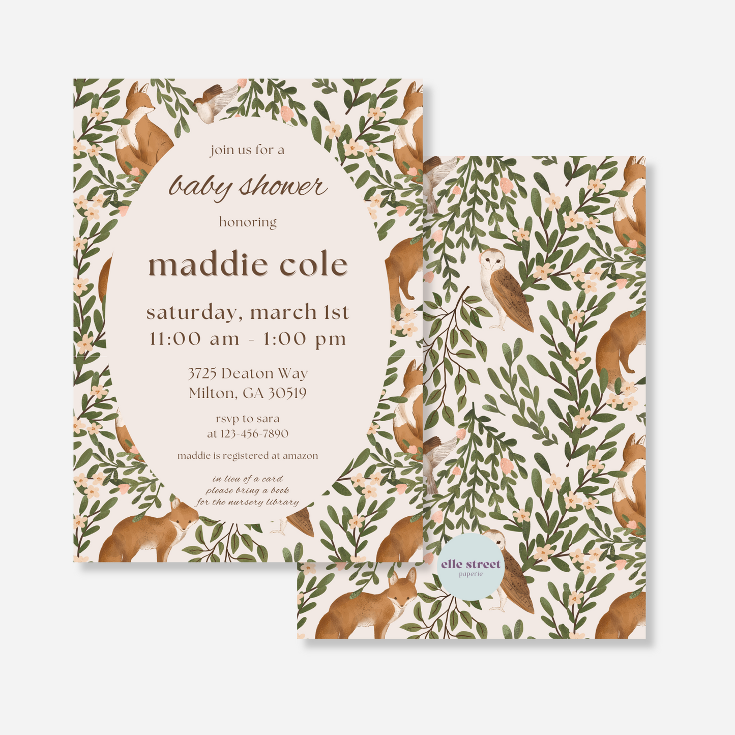Woodland Baby Shower Invitation